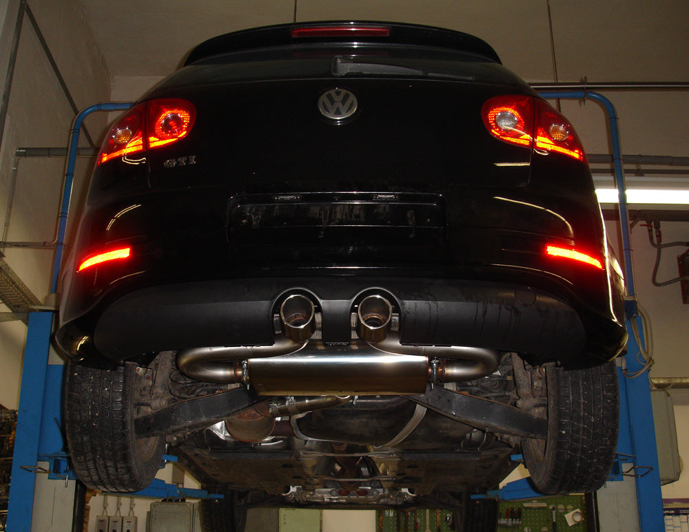VW Golf V TSI Endschalldämpfer Ausgang mittig R32-Design - 2x90 Typ 16 mittig
