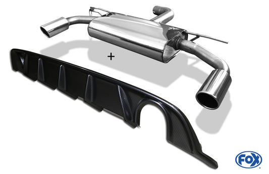 VW Golf VII Facelift starre Hinterachse - Einsatz carbon Endschalldämpfer rechts/links - 1x100 Typ 16 rechts/links inkl. Heckeinsatz Carbon-Look