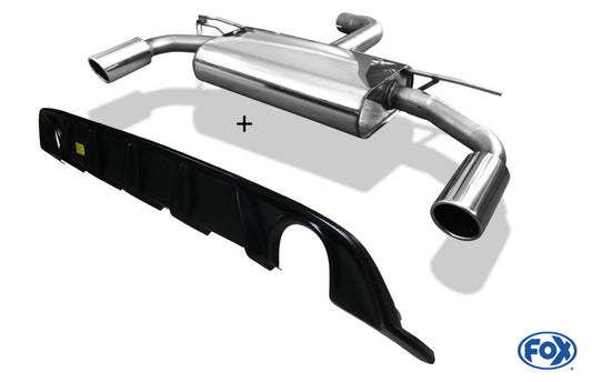 VW Golf VII Facelift starre Hinterachse - Einsatz matt Endschalldämpfer rechts/links - 1x100 Typ 16 rechts/links inkl. Heckeinsatz schwarz matt