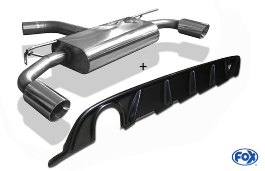 VW Golf VII Facelift Einzelradaufhängung - Einsatz carbon Endschalldämpfer rechts/links - 1x114 Typ 25 rechts/links inkl. Heckeinsatz carbon-look