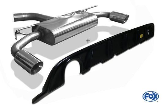 VW Golf VII Facelift starre Hinterachse - Einsatz matt Endschalldämpfer rechts/links - 1x114 Typ 25 rechts/links inkl. Heckeinsatz schwarz matt