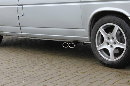 VW T4 - 2,5l TDI Sidepipe bestehend aus End- und Vorschalldämpfer mit Ausgang an der Fahrerseite - 2x106x71 Typ 38