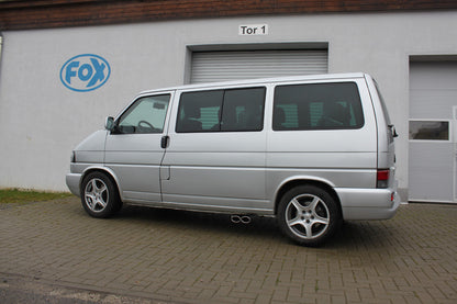 VW T4 - 2,5l TDI Sidepipe bestehend aus End- und Vorschalldämpfer mit Ausgang an der Fahrerseite - 2x106x71 Typ 38