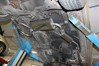 VW T4 - 2,5l TDI Sidepipe bestehend aus End- und Vorschalldämpfer mit Ausgang an der Fahrerseite - 2x106x71 Typ 38